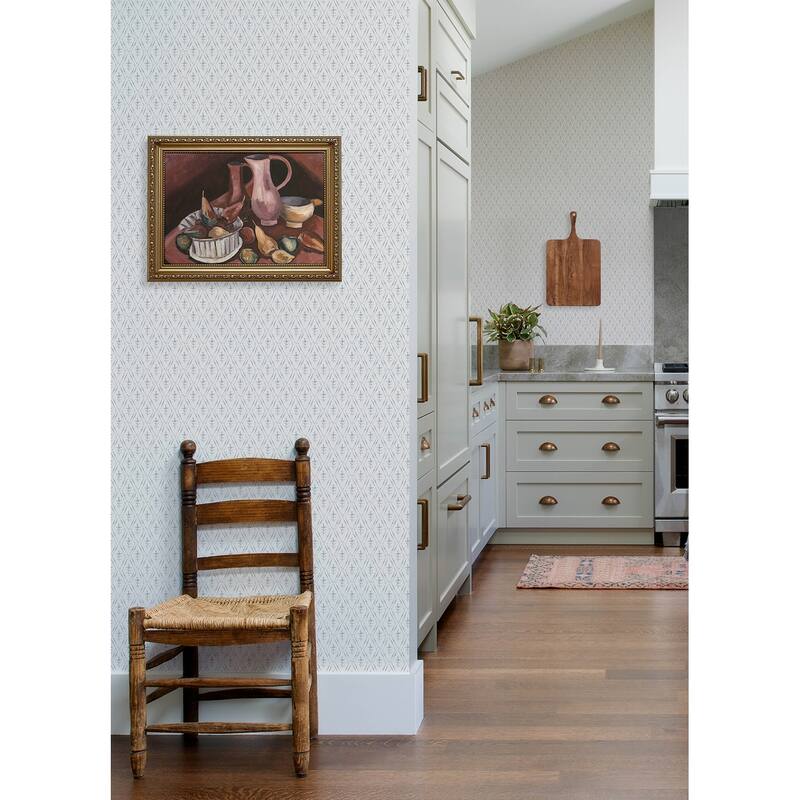 Chris Loves Julia x A-Street Prints Tillie Blue Diamond Floral Wallpaper