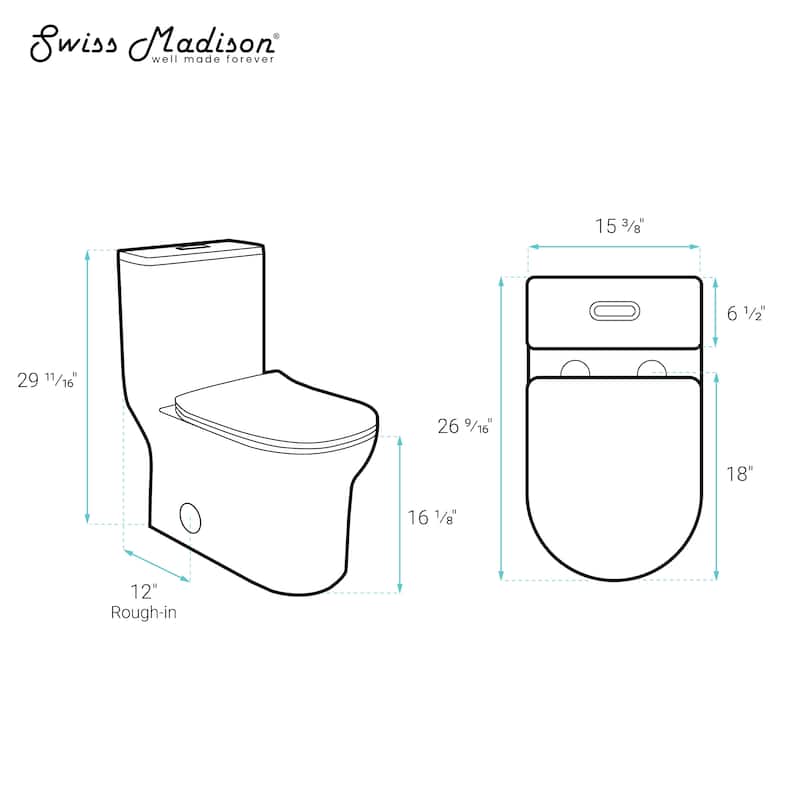 Bains One Piece Square Toilet Dual Flush 1.1/1.6 Gpf In Bisque - 26.55" x 15.4" 29.7"