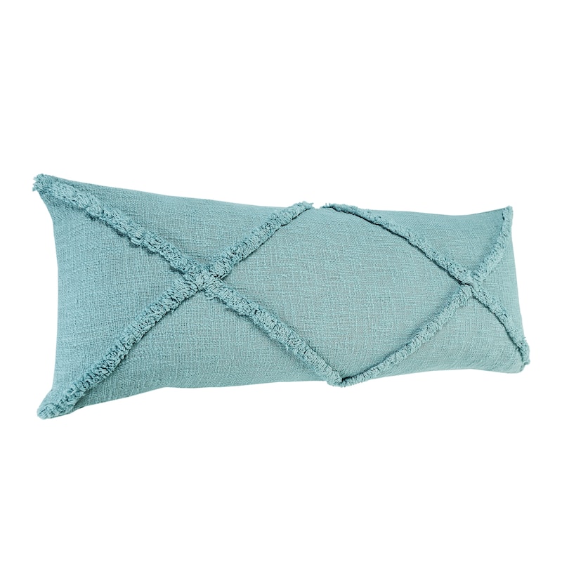 Solid Decorative Diamond Tufted Cotton Throw Pillow