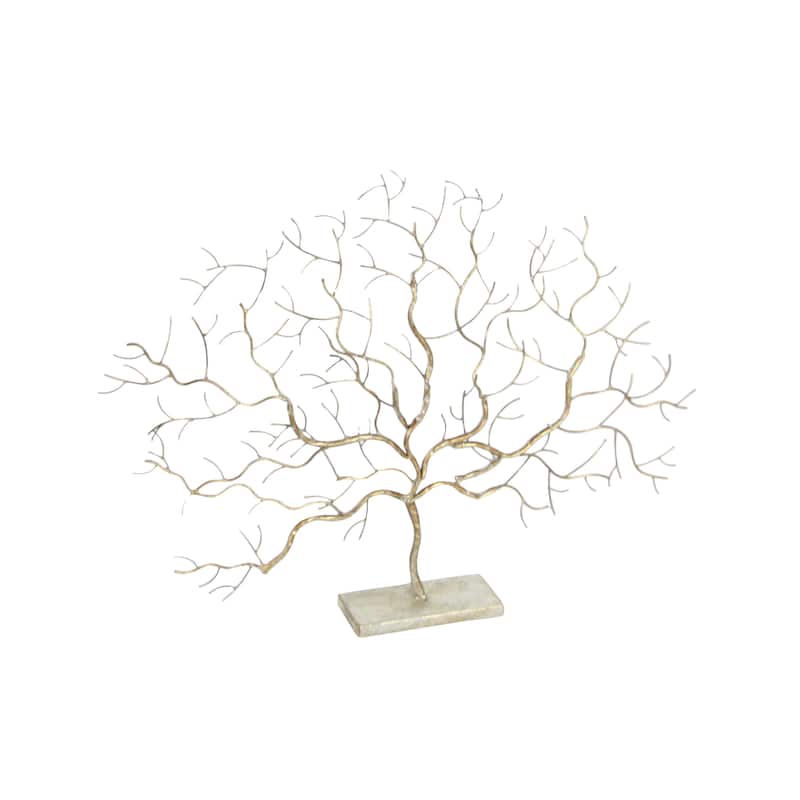 Metal Tree Sculpture - Silver - Roche River Decor - 4"W x 32"L x 24"H
