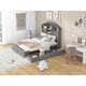 preview thumbnail 4 of 9, Full Size Wood Platform Bed with House-shaped Storage Headboard and 2 Drawers, Suitable for Kids, Gray