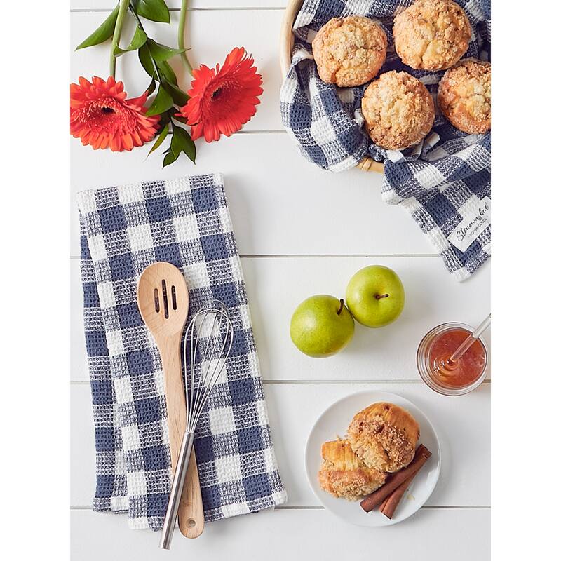 DII Washed Waffle Woven Dishtowel Set of 2