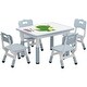 preview thumbnail 9 of 8, Kids Table and Chair Set, Height Adjustable Toddler Table and 4 Chairs Set