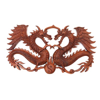 Novica Handmade Bestial Balance Wood Wall Relief