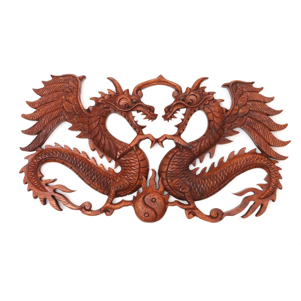 Novica Handmade Bestial Balance Wood Wall Relief