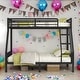 preview thumbnail 2 of 8, Twin XL Over Queen Space-Saving Metal Bunk Bed with Ladder and Slats Support for Adults Teens, Black