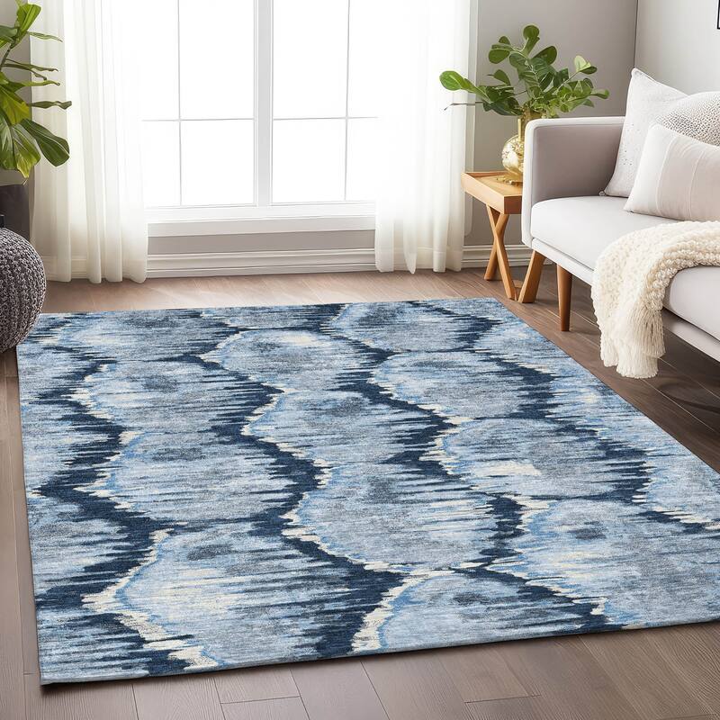 Premium Washable Super Soft Modern Abstract Mayfield Rug - Navy - 3' x 5' - Rectangle