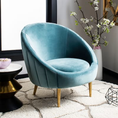 SAFAVIEH Couture Mariegret Channel Tufted Tub Chair - 32Wx30Dx32H