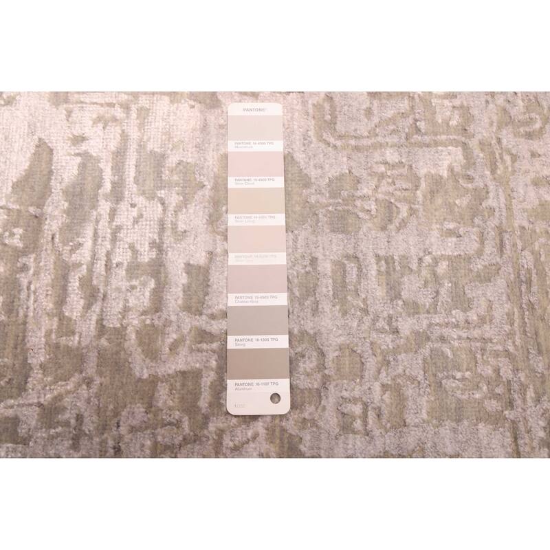 ECARPETGALLERY Hand-knotted Legacy Taupe Silk, Wool Rug - 2'7 x 7'11