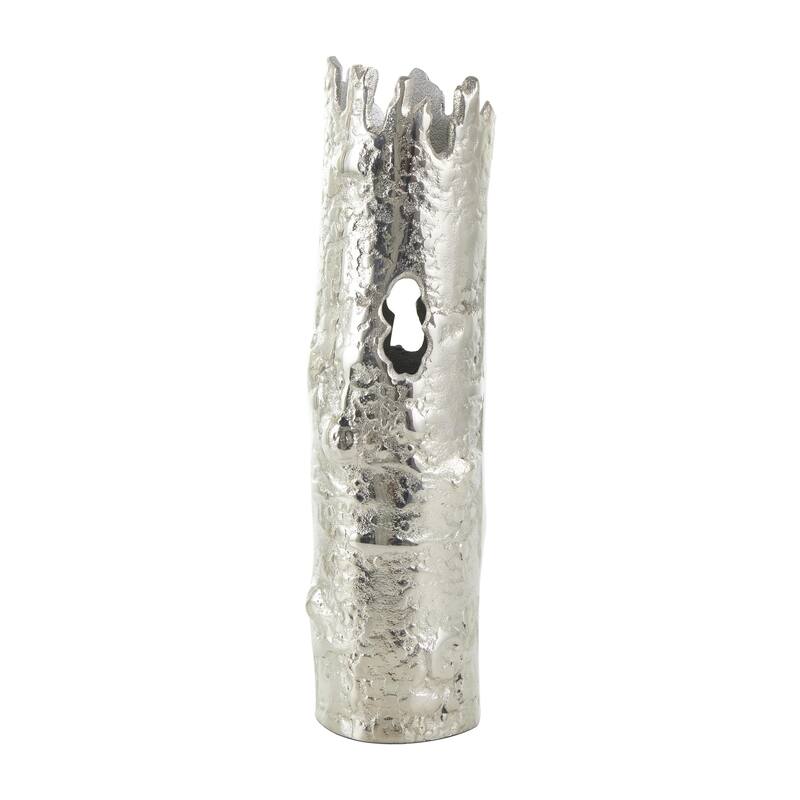 Aluminum Metal Tree Trunk Inspired Decorative Vase - Set of 2 Gold or Silver - CosmoLiving by Cosmopolitan