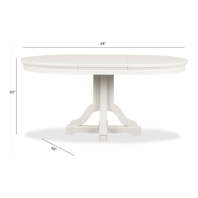 Magnussen Home Willowbrook Egg Shell White Extendable 48" Round Dining Table - 48''W x 48''D x 30''H