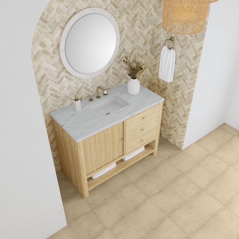 Marigot 48" Single Vanity, Sunwashed Oak w/FreePower Wireless Charger