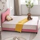 preview thumbnail 8 of 13, Mixoy Kids Bed with Curved Upholstered Headboard,Childs Princess Bed