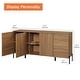 preview thumbnail 11 of 26, WAMPAT Wooden Reeded Baby Dresser For Bedroom, 61" 4-Door Cabinet For Kids, Mid Century Modern Closet Storage Organizer