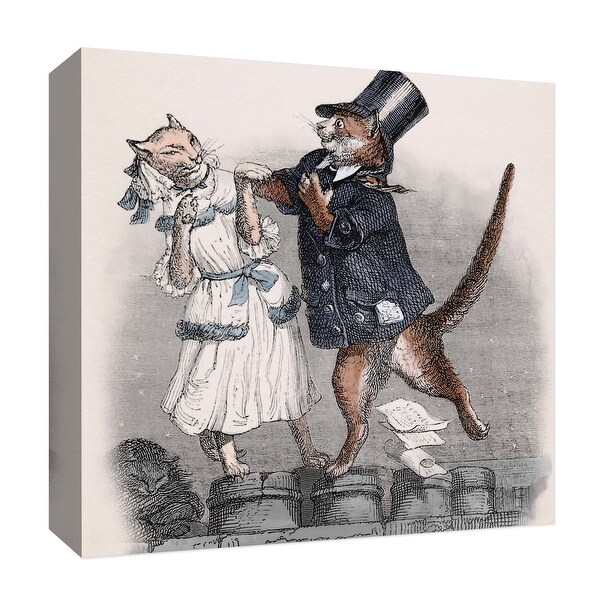 PTM Images 9-126800 PTM Canvas Collection 12" x 12" - "Mr. and Mrs. Cat" Giclee Cats Art Print on Canvas