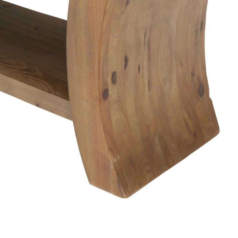 Solid Wood Entryway Bench, 2-tier Farmhouse Shoe Storage Bench