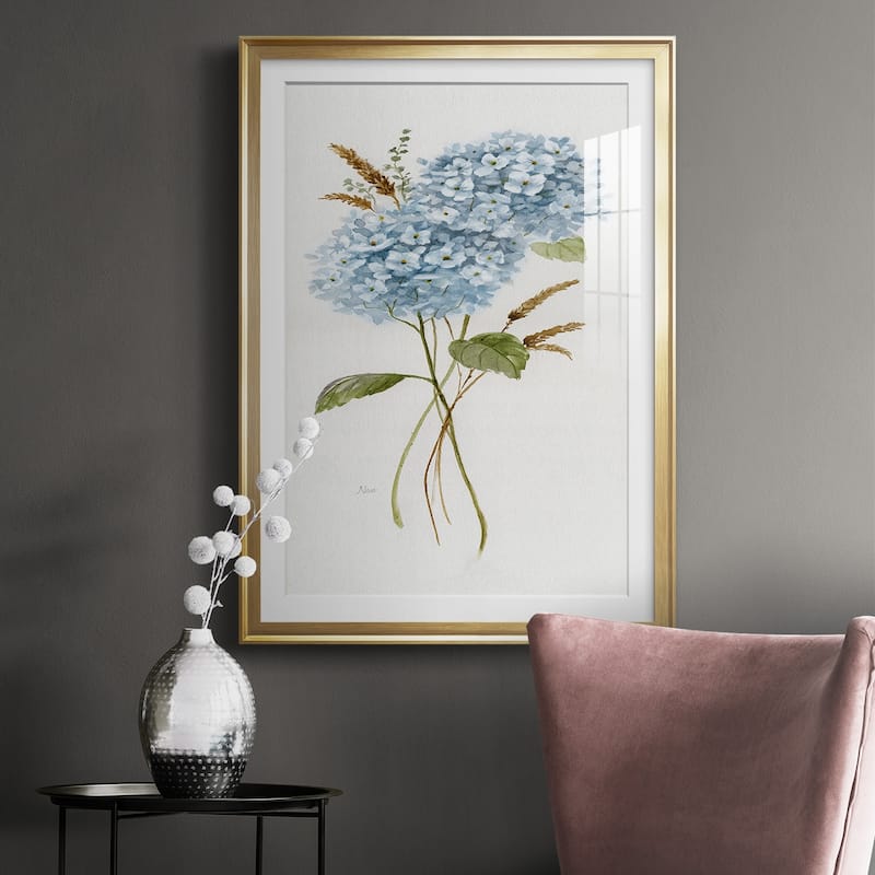 Petite Blue Hydrangea I Premium Framed Print - Ready to Hang