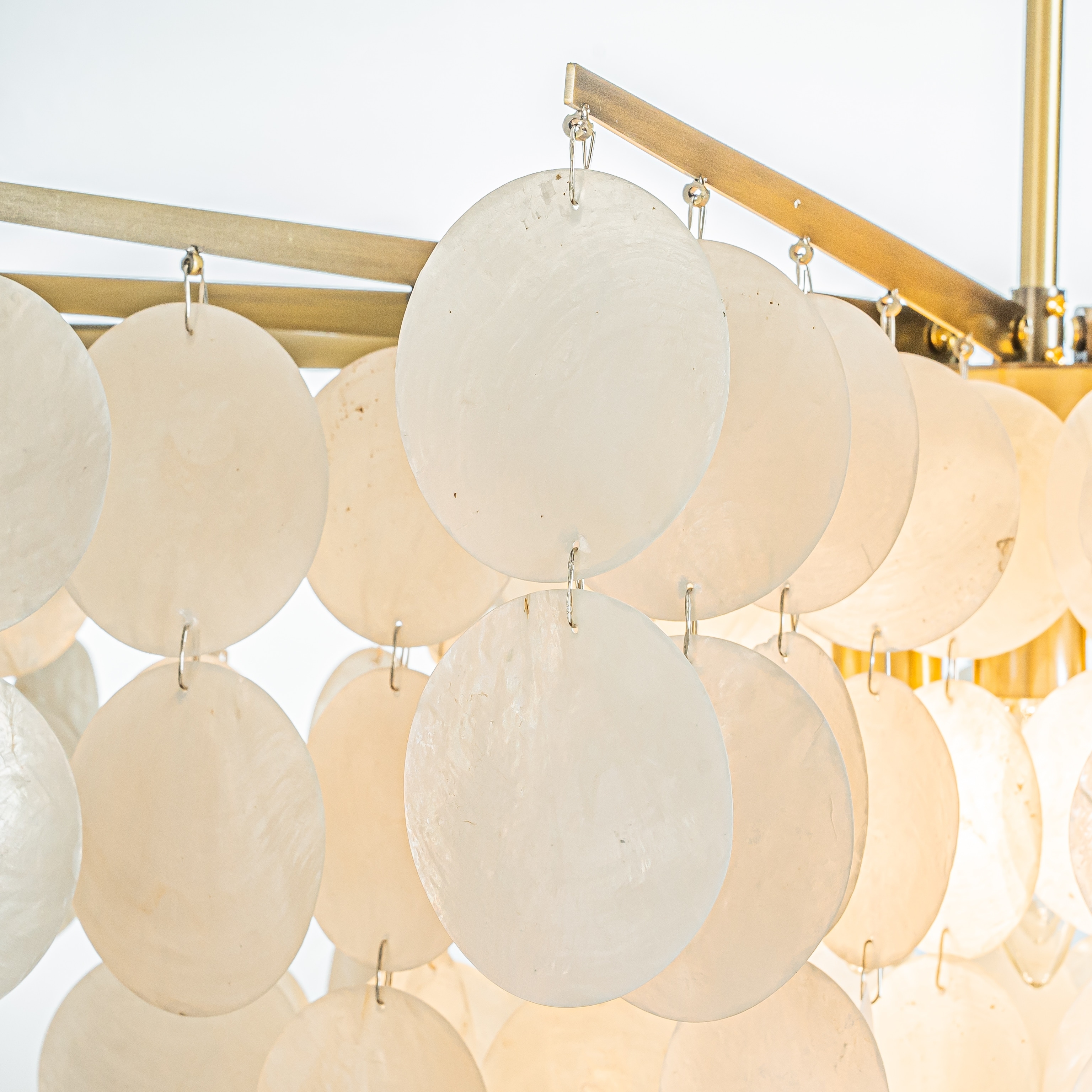 CraftHome Modern Coastal Tier Capiz Shell Chandelier in - Picture 11 of 14