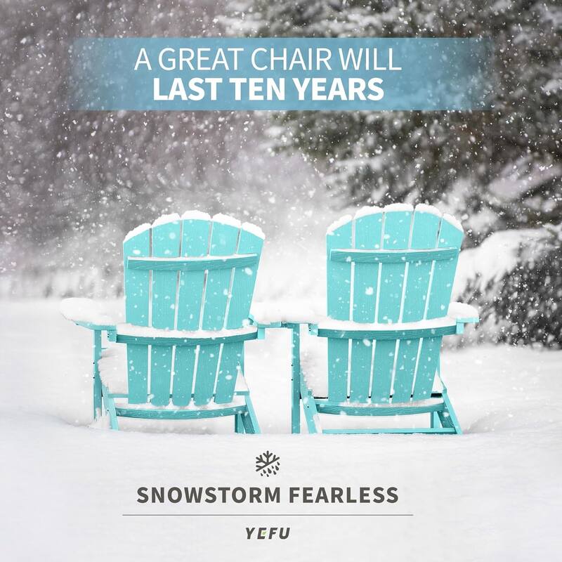 WINSOON All Weather HIPS Outdoor Plastic Adirondack Chairs Set of 4