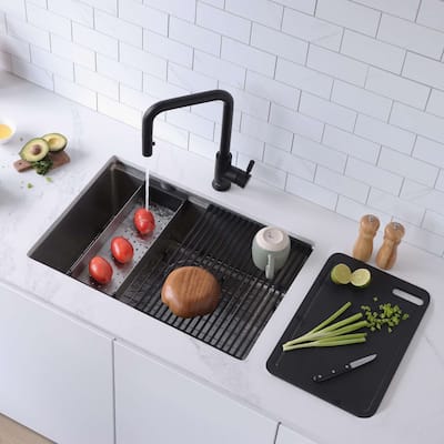 Dual Mount 31" Stainless Steel Single Bowl Kitchen Sink Handmade - 31" x 19" x 9"