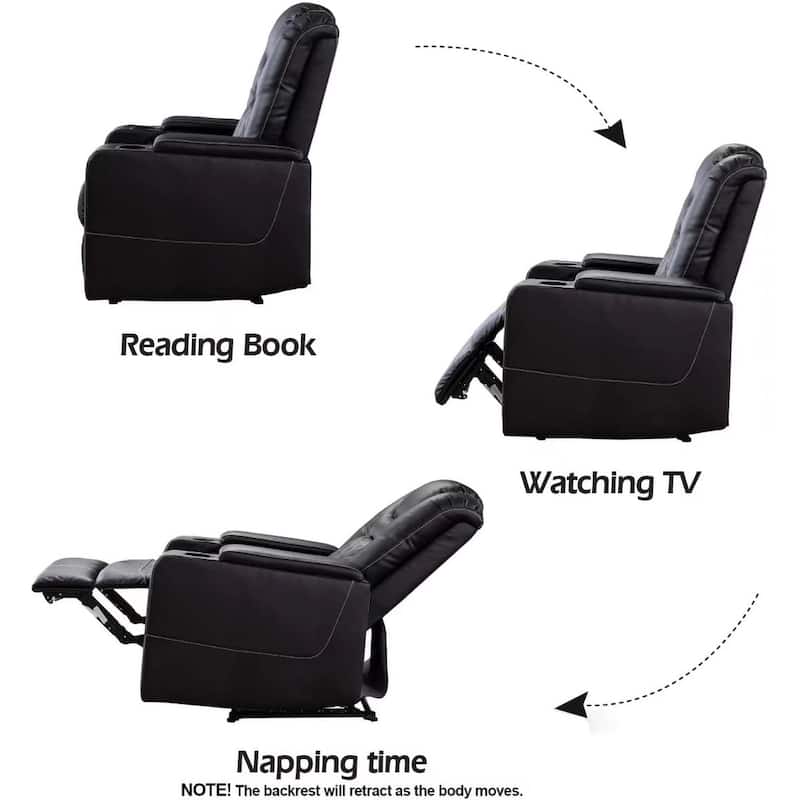 Breathable Leather Home Theater Seating with with USB Ports and Cup Holders