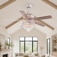 preview thumbnail 20 of 59, 52 or 62 or 72 Inches Crystal Ceiling Fan Fandelier with Lights,For Bedroom Kitchen Patio Remote Control
