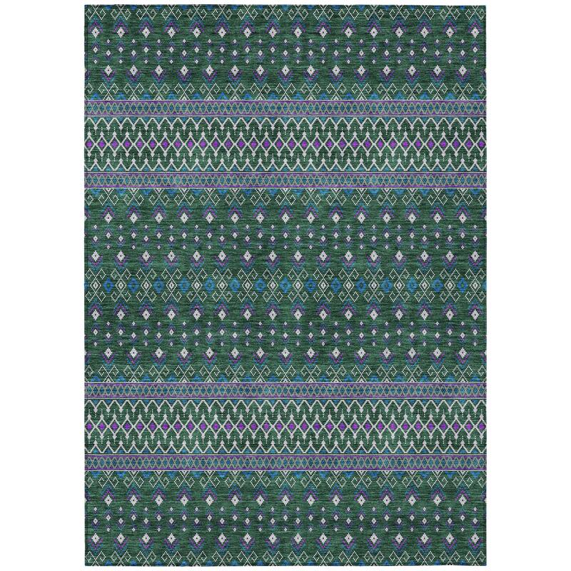 Machine Washable Indoor/ Outdoor Chantille Boho Morrocan Rug