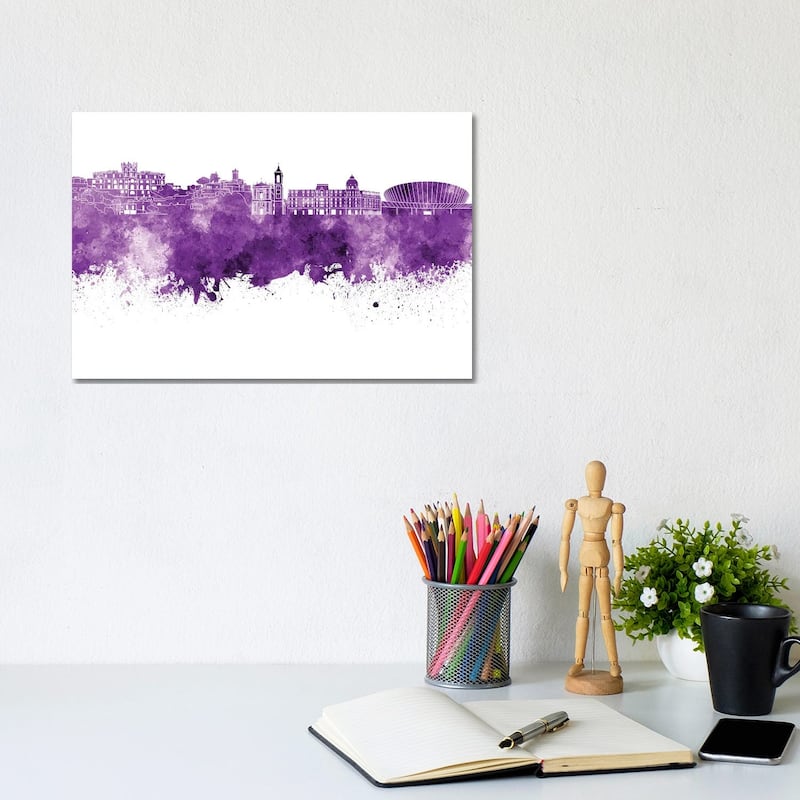 iCanvas "Nice Skyline In Lilac" by Paul Rommer Canvas Print - 8x12x0.75