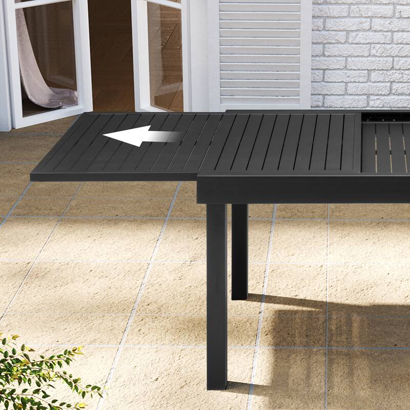 VredHom Aluminum Extendable Outdoor Patio Dining Table - 82.7" / 41.3" (L) x 31.5" W x 29.5" H