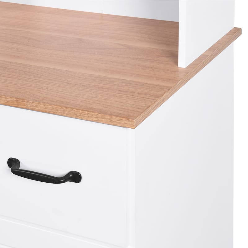 Wooden Kitchen Cabinet Pantry Room Storage Microwave Cabinet