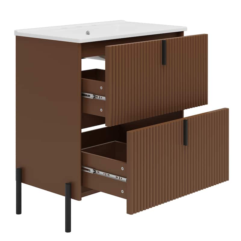 Freestanding Bathroom Vanity with Ceramic Sink