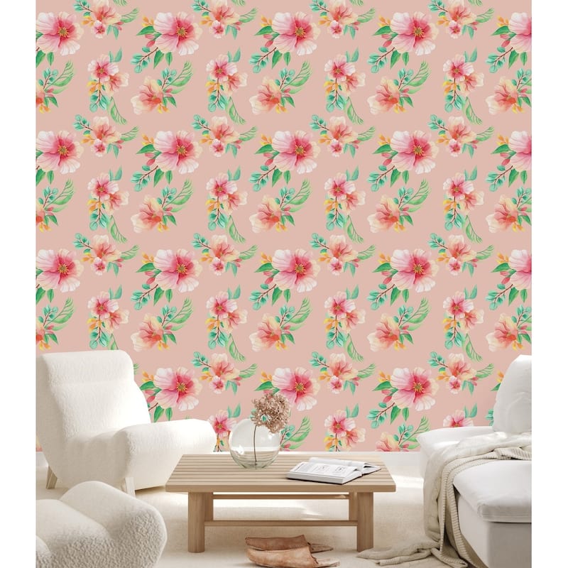Light Floral Wallpaper Peel and Stick and Prepasted - Bed Bath & Beyond ...