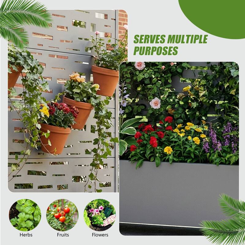 Raised Garden Bed Planter with Trellis Movable Planter Box with Lockable Wheels