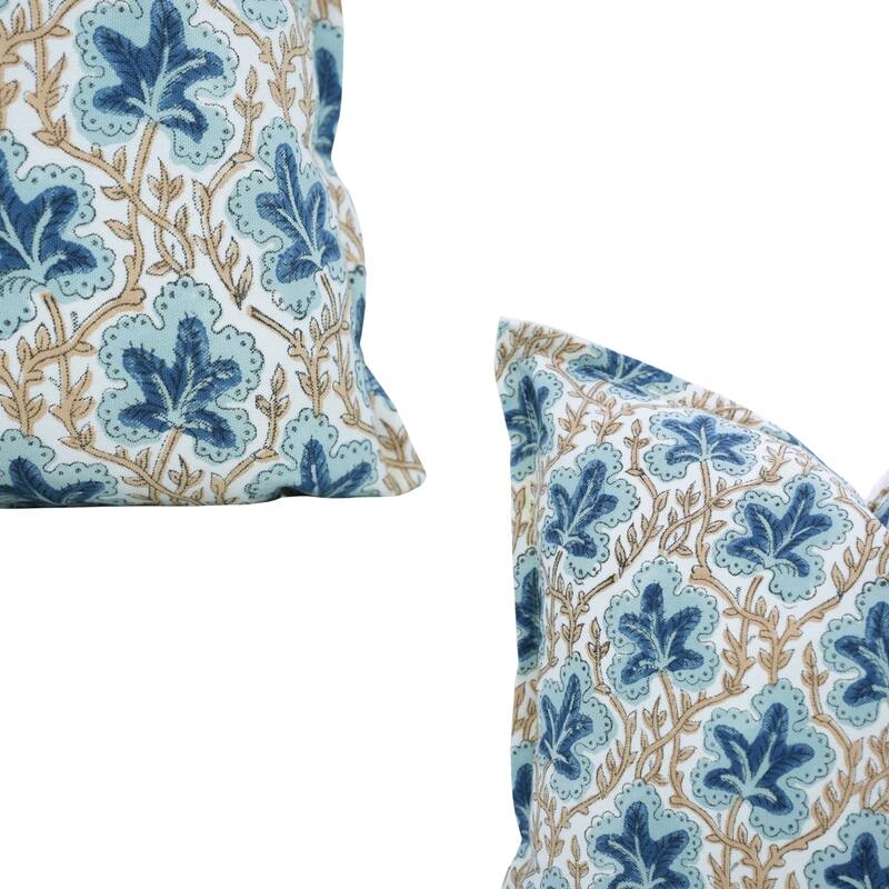 Fabdivine Handmade Block Print Cushion Cover Throw Home Décor Double Oxford Edges Pillow Case