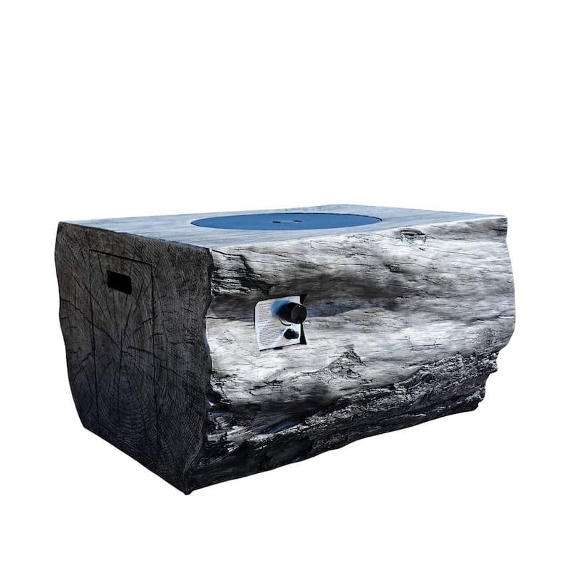 50000 BTU 40" Gray Aluminum Natural Gas Rectangular Fire Pit With Cover