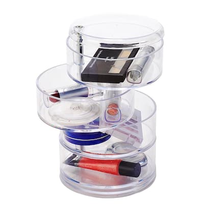 Simplify 4 Tier Swivel Cosmetic and Jewelry Holder - 4.53" x 4.53" x 6.89"
