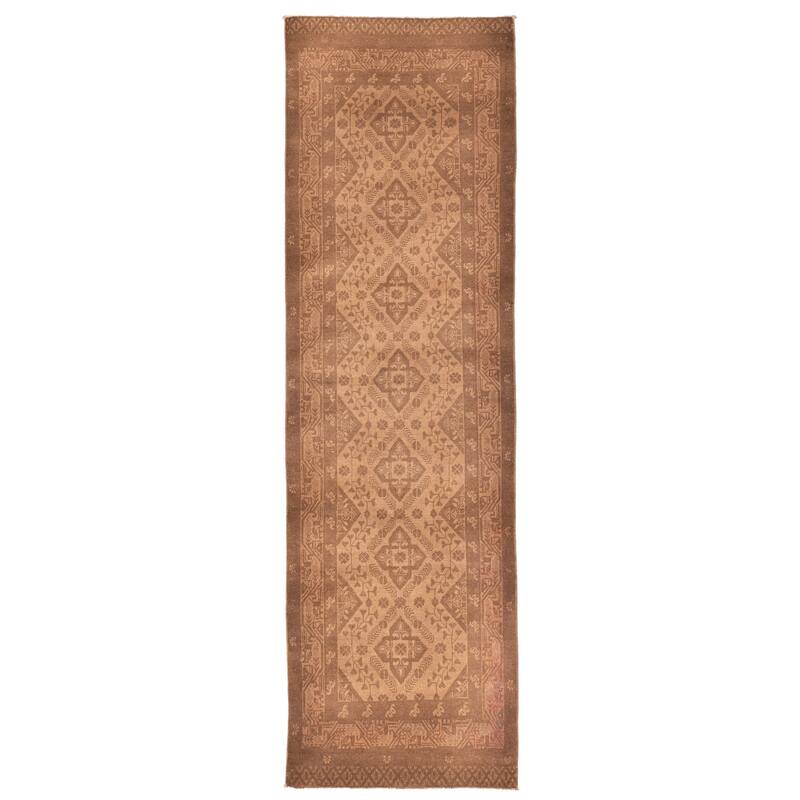 ECARPETGALLERY Hand-knotted Finest Khal Mohammadi Tan Wool Rug - 2'7 x 9'5
