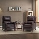 preview thumbnail 61 of 166, Brigida Multifunctional Modern Genuine Leather Nailhead Trim Recliner with Adjustable Footrest Set of 2 by HULALA HOME
