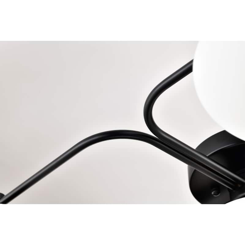 Camris 5-Light Matte Black Chandelier Frosted Glass Shades