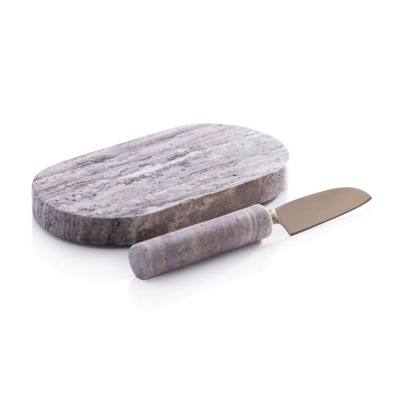 Albora Marble Cutting Board with Knife