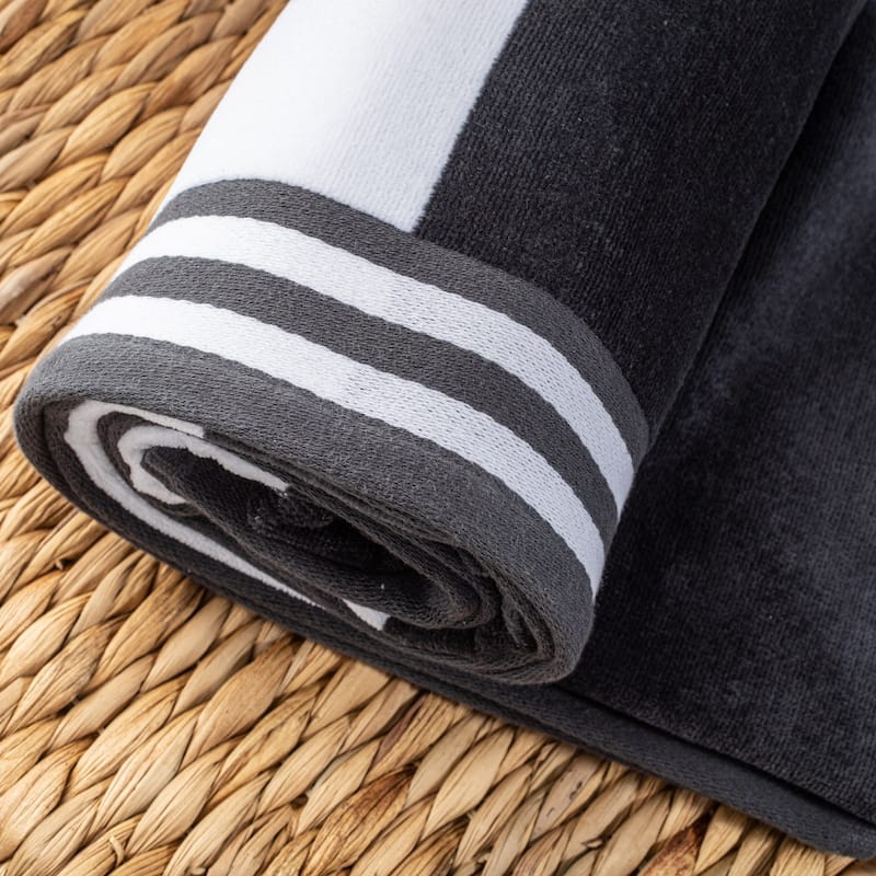 Cabana Stripe Oversized Cotton Beach 4 Piece Towel Set by Superior