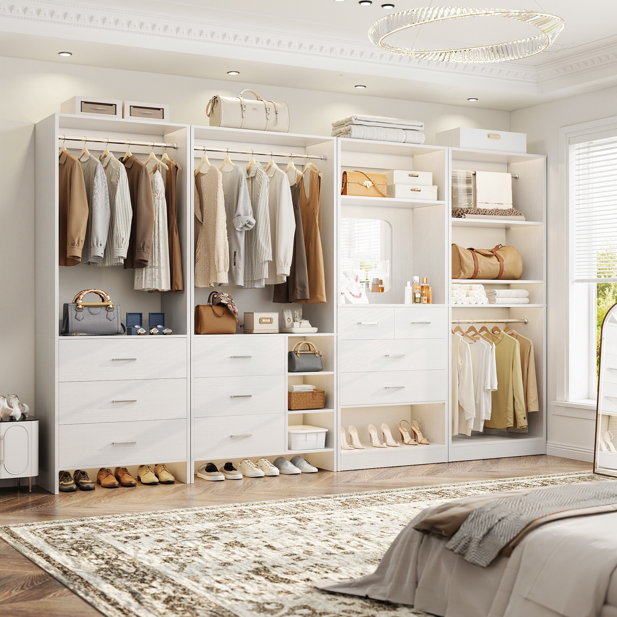 シャンプー In My Closet Cimly Set of 4 Closet Organizer with Drawers and Mirror