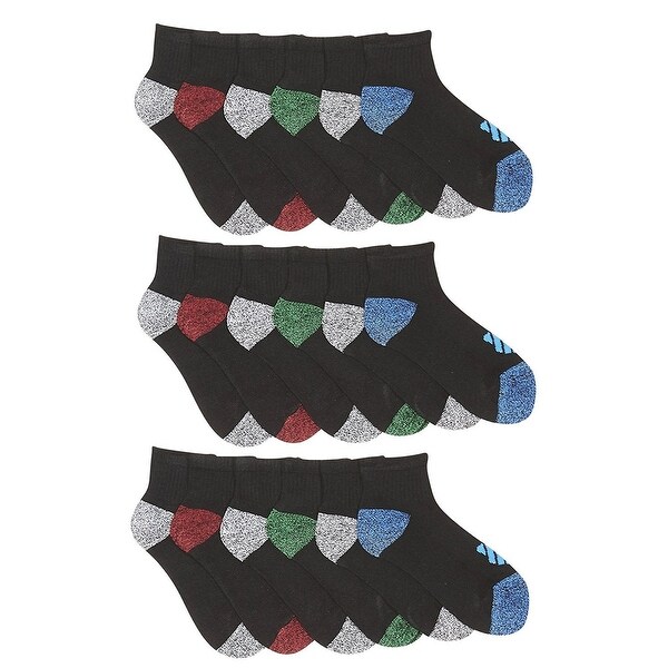 K-Swiss Boys Athletic Quarter Socks Cushion Sole Training Sock 18-Pack