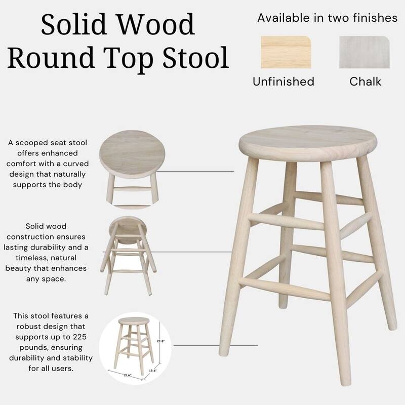 International Concepts Round Scooped Seat Stool