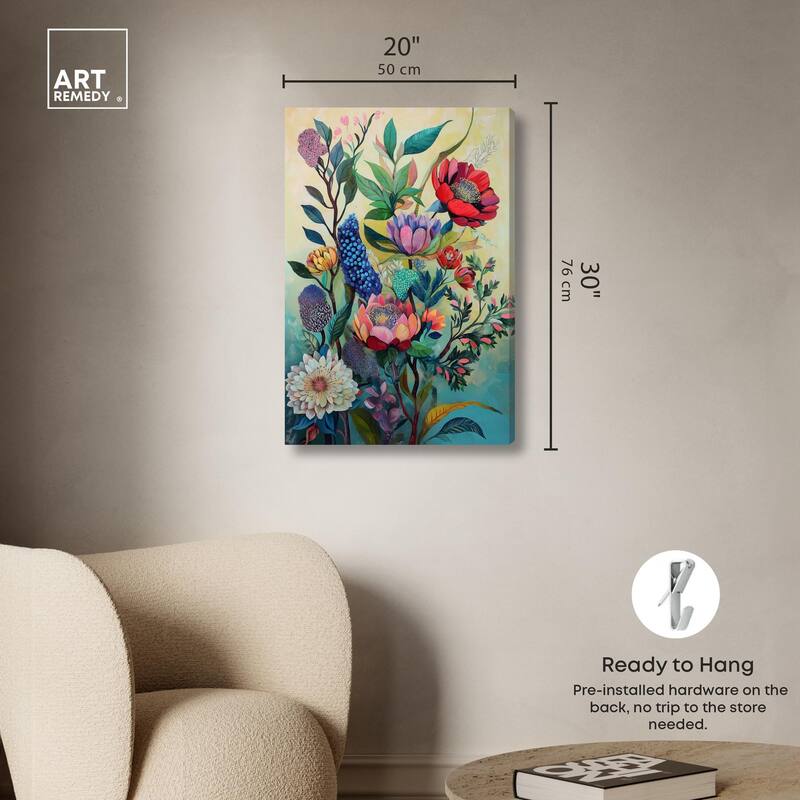 Exotic Bloom Medley II Canvas by Art Remedy, Gallery Wrapped