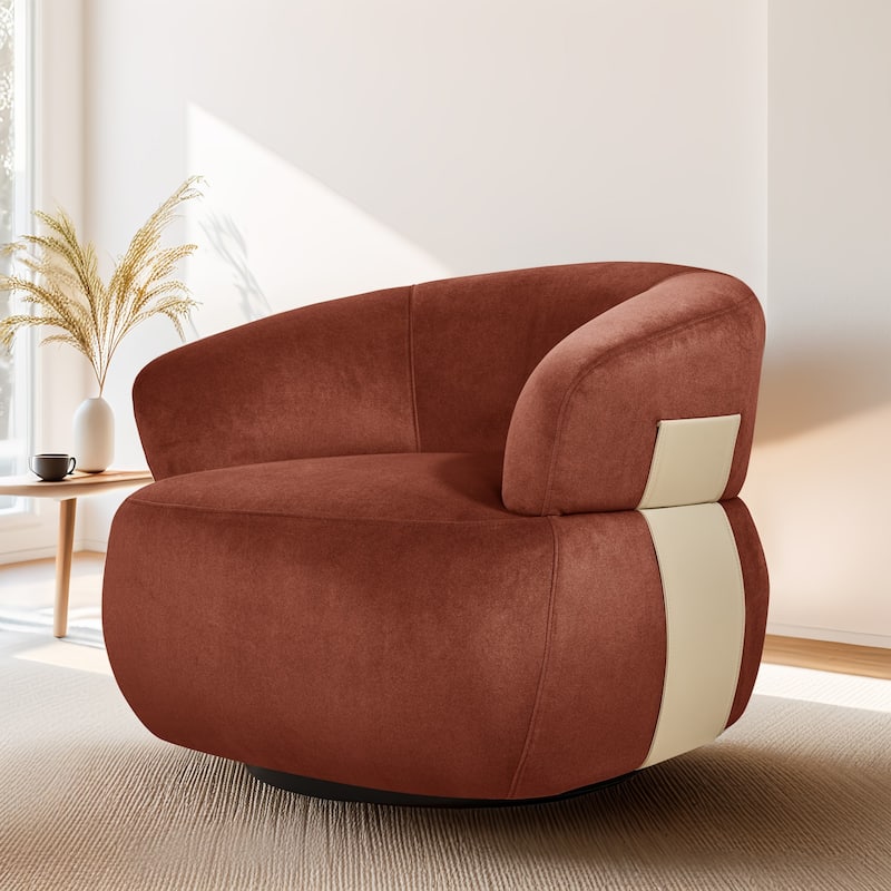 Kieon 33"W 360 Swivel Barrel Chair Modern Accent Chair Set of 2