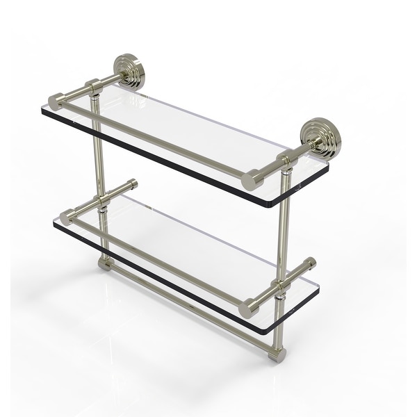 Allied Brass Gallery Double Glass Shelf with Towel Bar