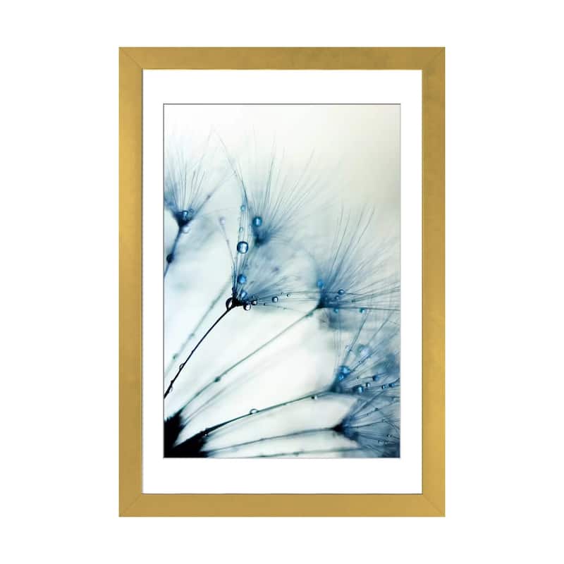 iCanvas "Misty Blue II" by Ingrid Beddoes PFA - Gold - 32x24x1