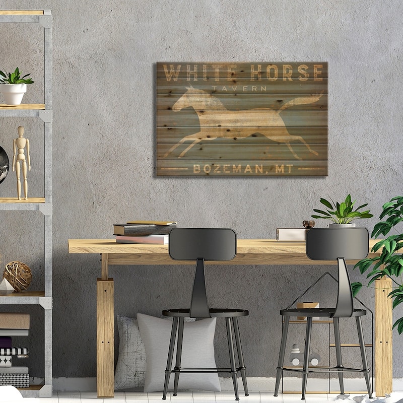 White Horse Tavern Print On Wood by Ryan Fowler - Multi-Color