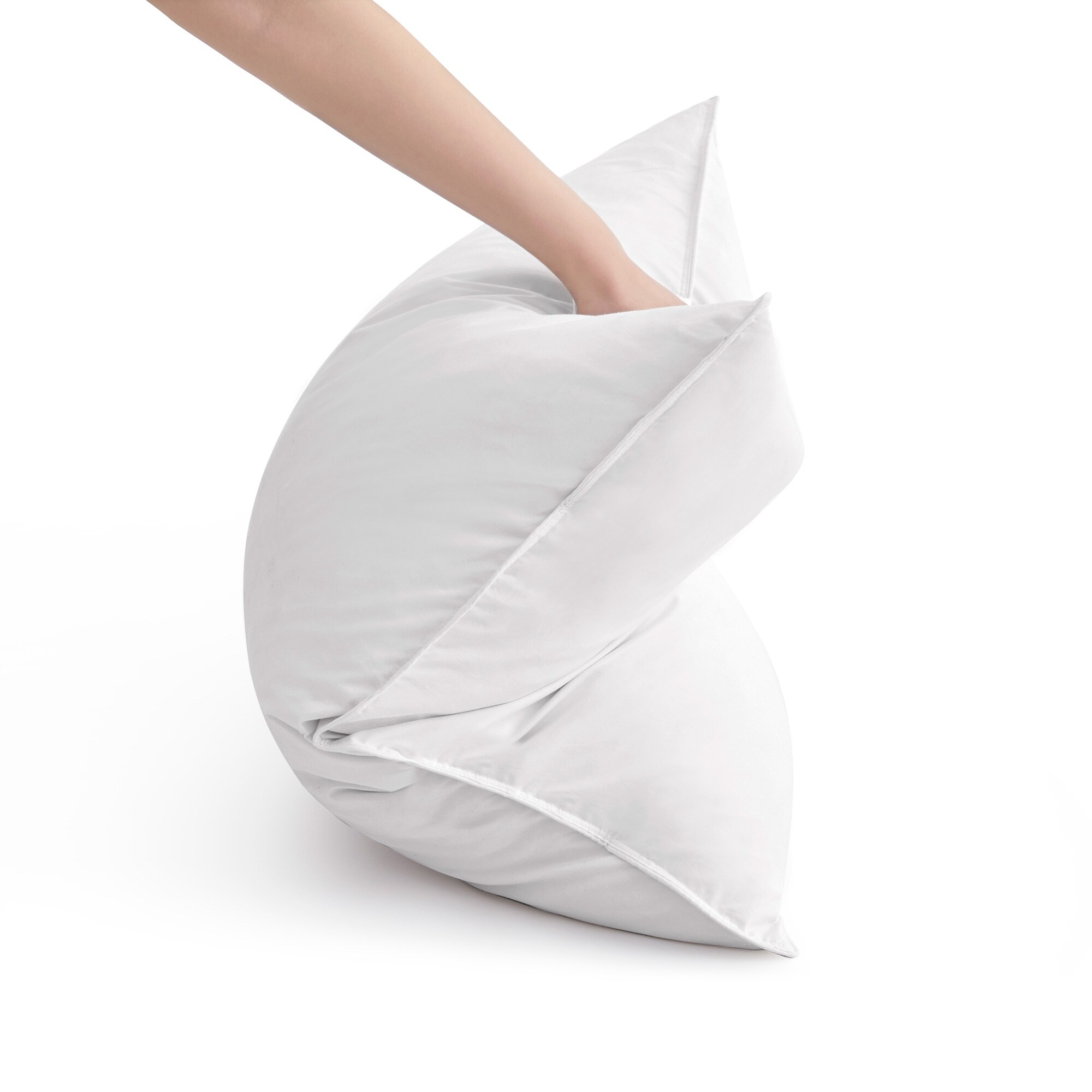 Set of 2 Decorative Throw Pillow Insert Quilting Sofa Pillow Insert 18 x 18 White